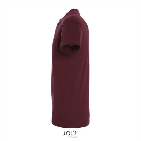 Zijkant SOLs Regent T-Shirt Burgundy