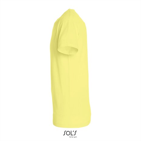 Zijkant SOLs Regent T-Shirt Pale Yellow