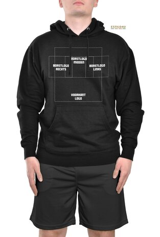 College Hoodie Man - Jet Black