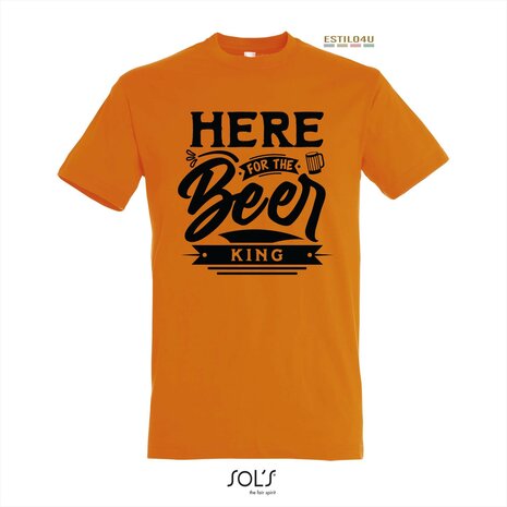 SOL&#039;S Regent T-shirt: Here for the Beer King zwart