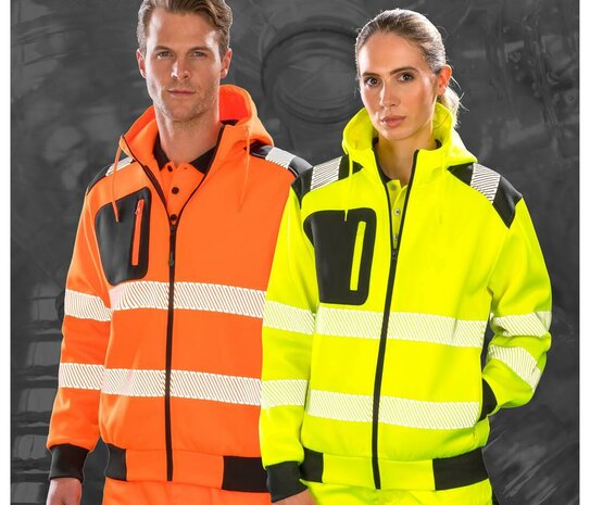 Gerecyclede robuuste veiligheidshoodie met rits Oranje