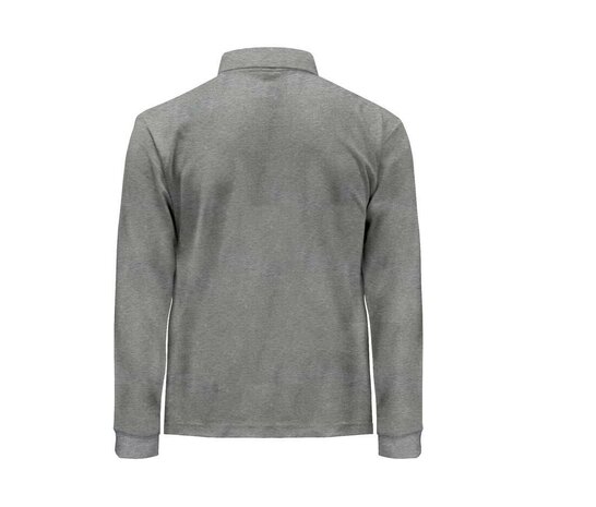 Man regular lange mouw polo - Grey Melange