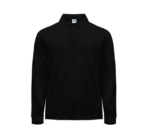 Man regular lange mouw polo - Zwart