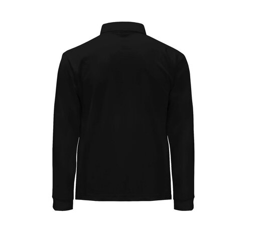 Man regular lange mouw polo - Zwart