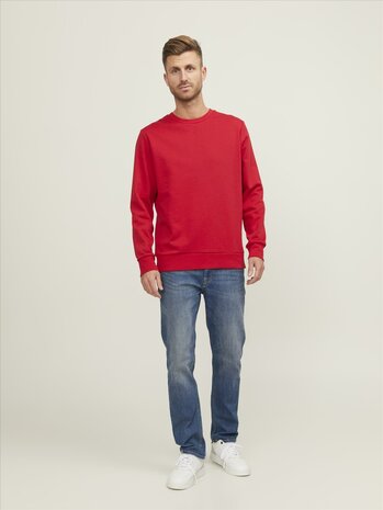 Lipstick Red - JACK &amp; JONES//PRODUKT Basic Crew Neck Sweat