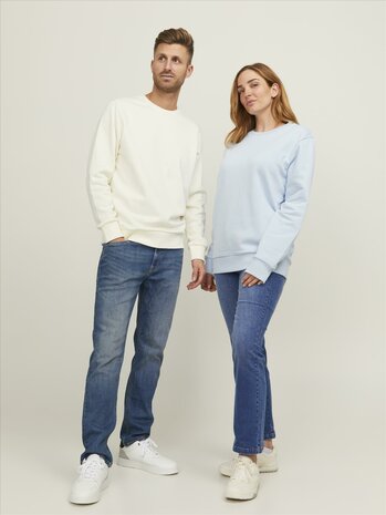 Egret Offwhite - JACK &amp; JONES//PRODUKT Basic Crew Neck Sweat