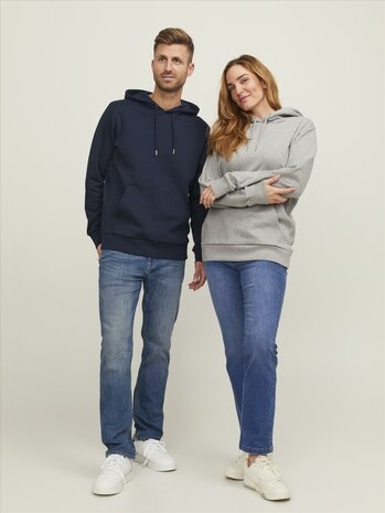 Light Grey Melange JACK &amp; JONES//PRODUKT Basic Hood Sweat