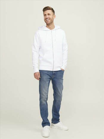 White JACK &amp; JONES//PRODUKT Basic Zip Hood Sweat