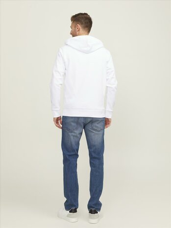 White JACK &amp; JONES//PRODUKT Basic Zip Hood Sweat