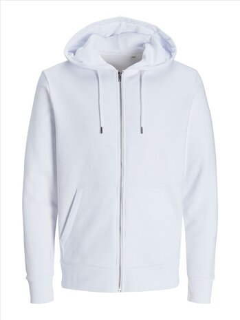 White JACK &amp; JONES//PRODUKT Basic Zip Hood Sweat