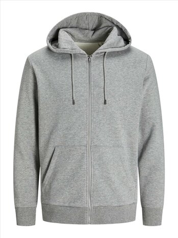 Light Grey Melange JACK &amp; JONES//PRODUKT Basic Zip Hood Sweat