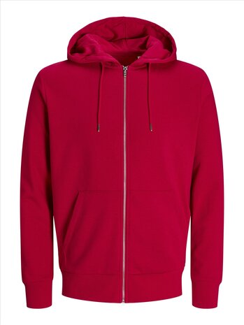 Lipstick Red JACK &amp; JONES//PRODUKT Basic Zip Hood Sweat