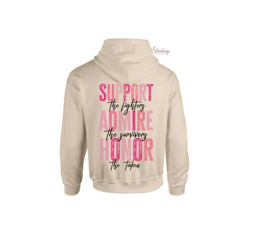 GILDAN Heavy Blend Hoodie met Pink Ribbon-opdruk