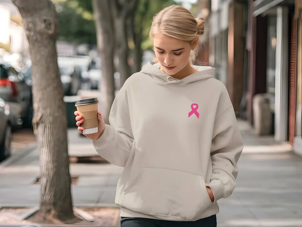 GILDAN Heavy Blend Hoodie met Pink Ribbon-opdruk