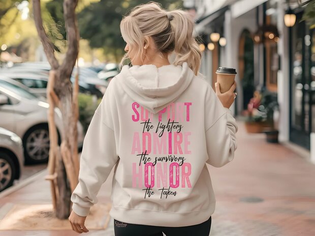 GILDAN Heavy Blend Hoodie met Pink Ribbon-opdruk