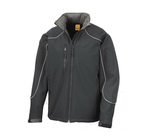 Black - Hooded softshell jacket