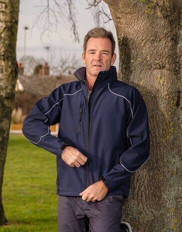 Navy - Hooded softshell jacket