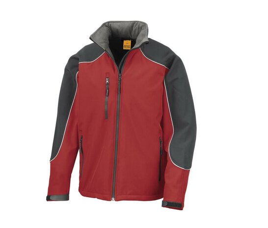 Red/Black - Hooded softshell jacket